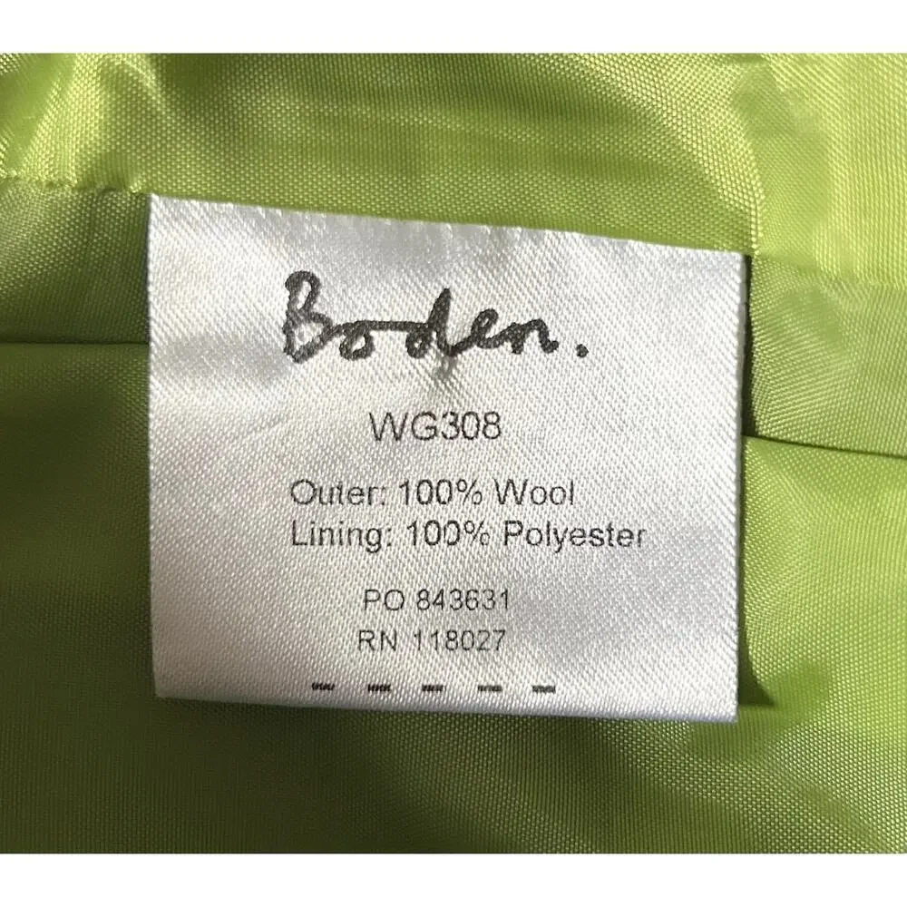 Boden Women’s Size 10‎ L 100% Wool Grey Fully Lined Knee Length Academia Skirt